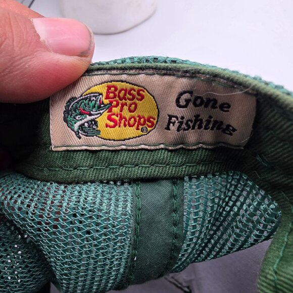 Bass Pro Shops Green Trucker Hat With Mesh Back Snapback Outdoor Fishing - Picture 6 of 10